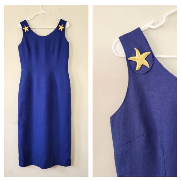 Rebecca Thomas Vintage Linen Midi  Dress - Picture 1 of 9